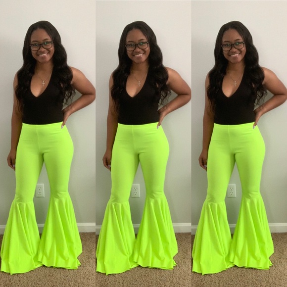 neon bell bottom pants